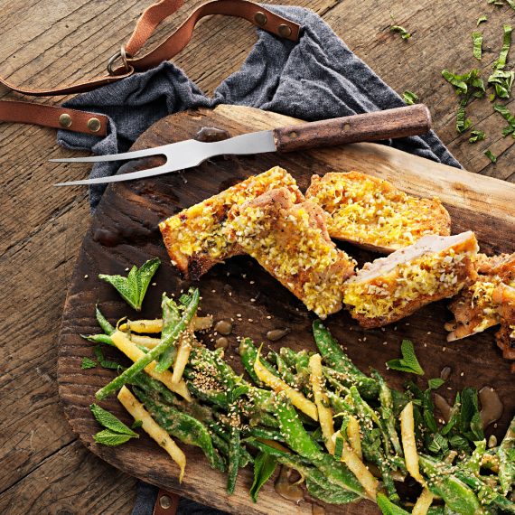 Citronstekt KycklingSteak med bönsallad och sesamdressing