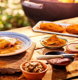 Cajun rub av med Ingefärsglaze & BBQ-Glaze