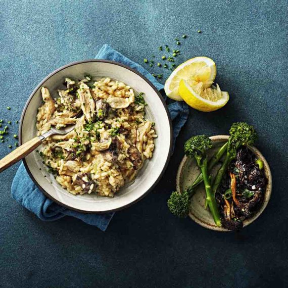 Kantarellrisotto med Minutstrimlor Lårfilé