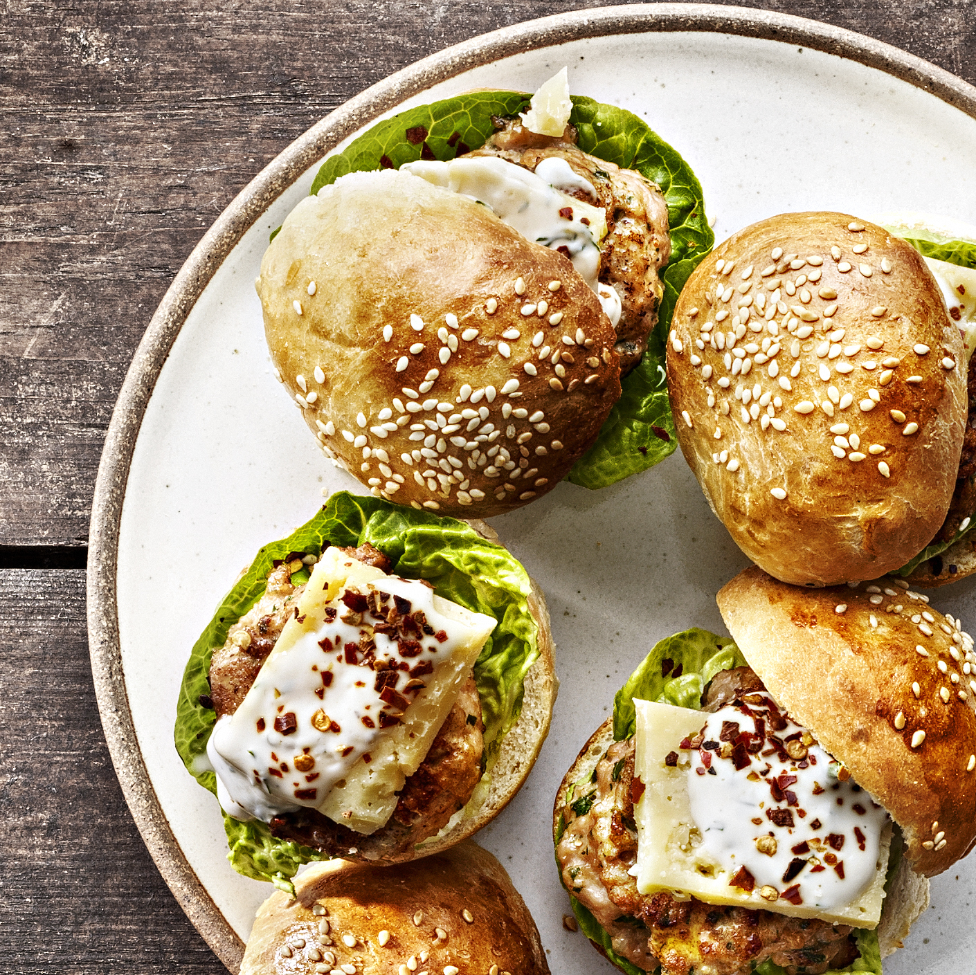 Kycklingsliders med dillmajo och Västerbottensost