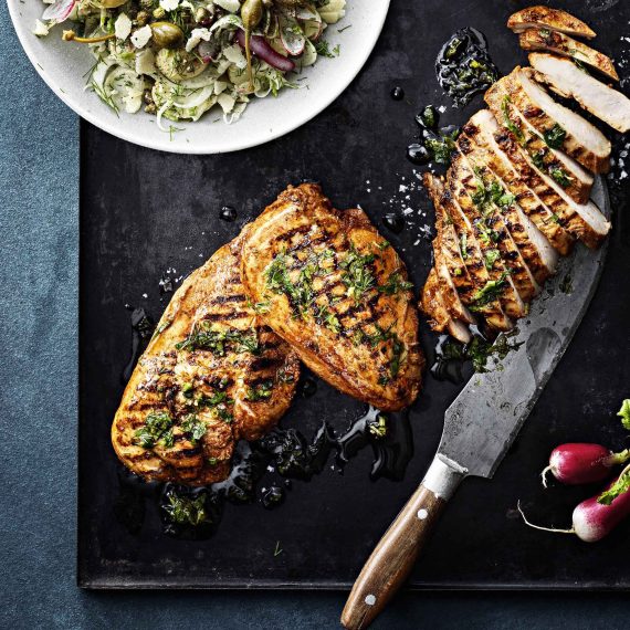 Stora gillfiléer Grillkrydda med dillpotatissallad
