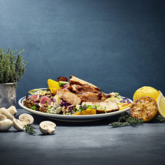 HÖSTSALLAD med KycklingSteak, äpple och blue cheese