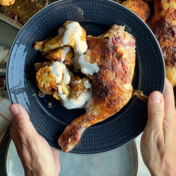 Rostad röd currykyckling i ugn